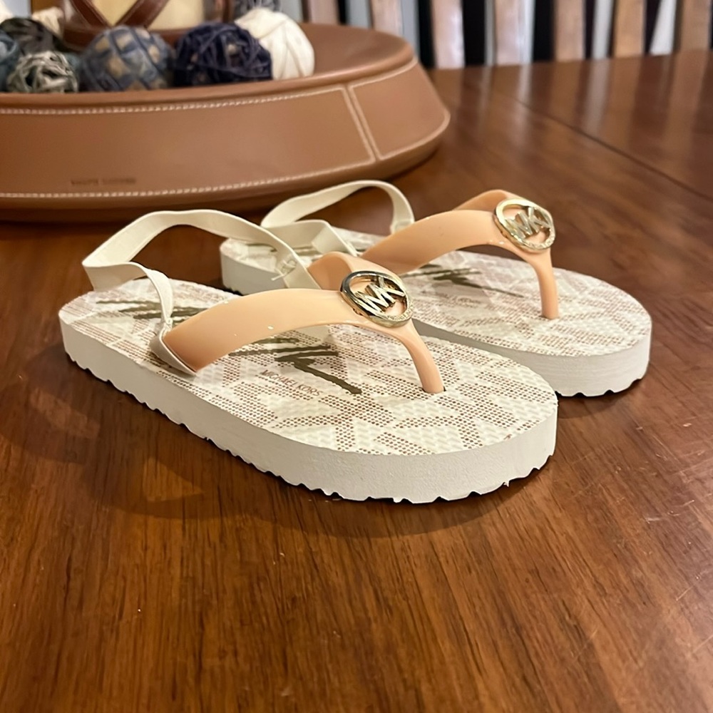 Michael Kors Jetset Strap Sandals Flip Flops  Toddlers Girls DISCOLORED Sz 12